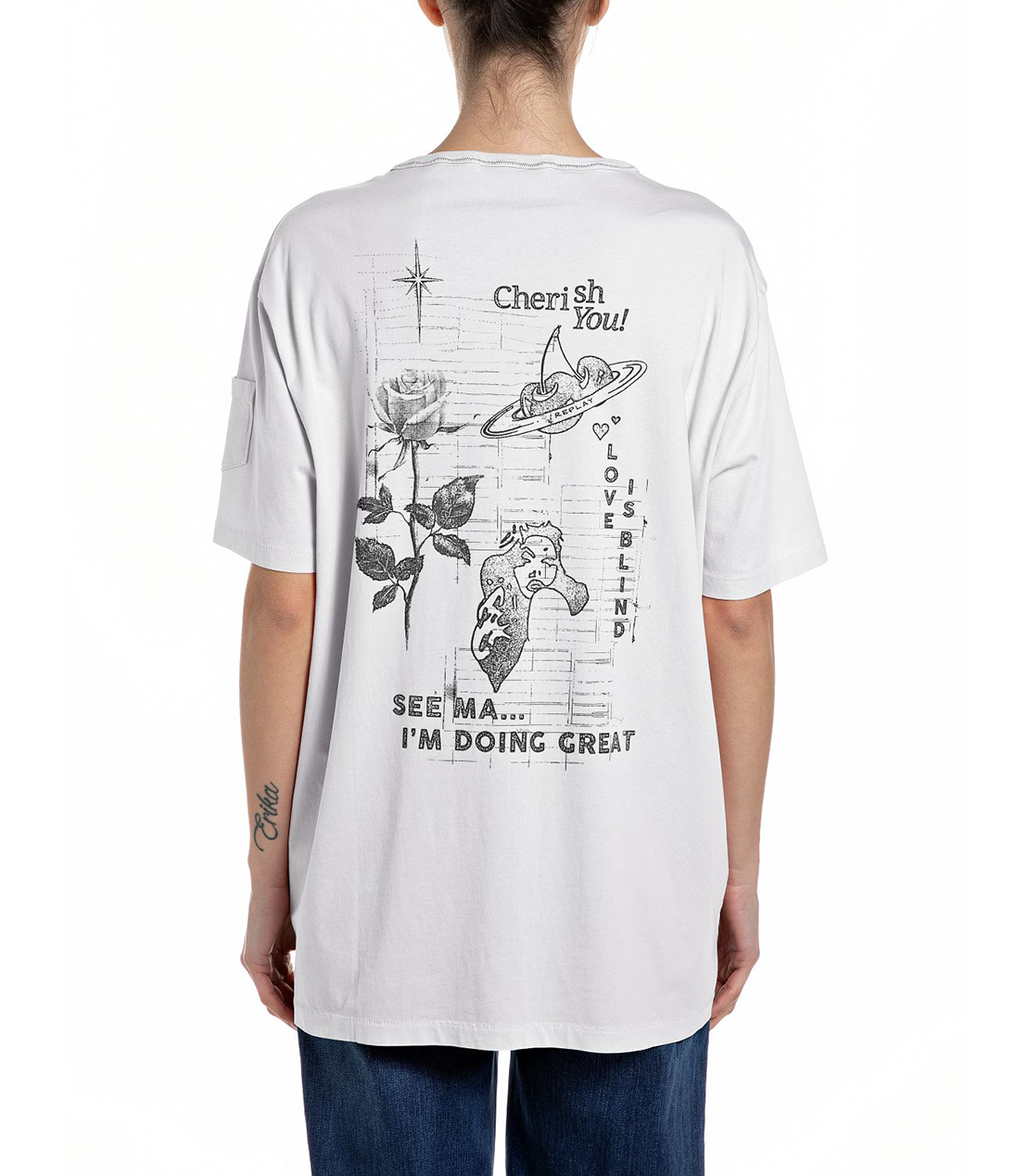 オーバーダイコットンジャージーTシャツ 詳細画像 ホワイト 2